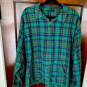 J CREW Plaid Pullover Jacket. Unisex Size Medium( generously cut).